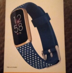 Dabney Lee Dottie Silicone Band For Fitbit Luxe Tracker Blue With White Dots